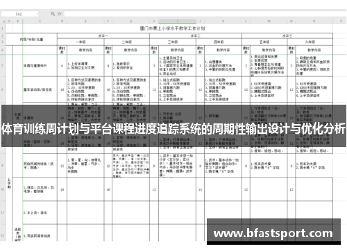 体育训练周计划与平台课程进度追踪系统的周期性输出设计与优化分析